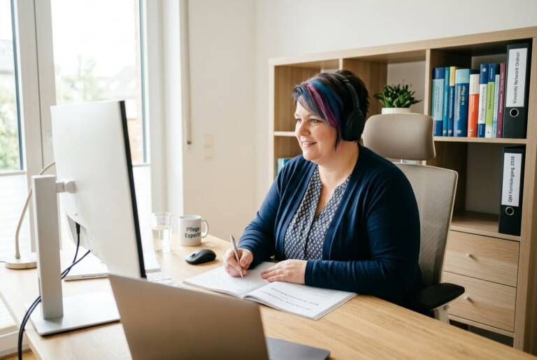 Mitarbeiterin lernt am PC: Qualität professionell steuern: Wie wird Ihre Organisation wirklich wirksam?