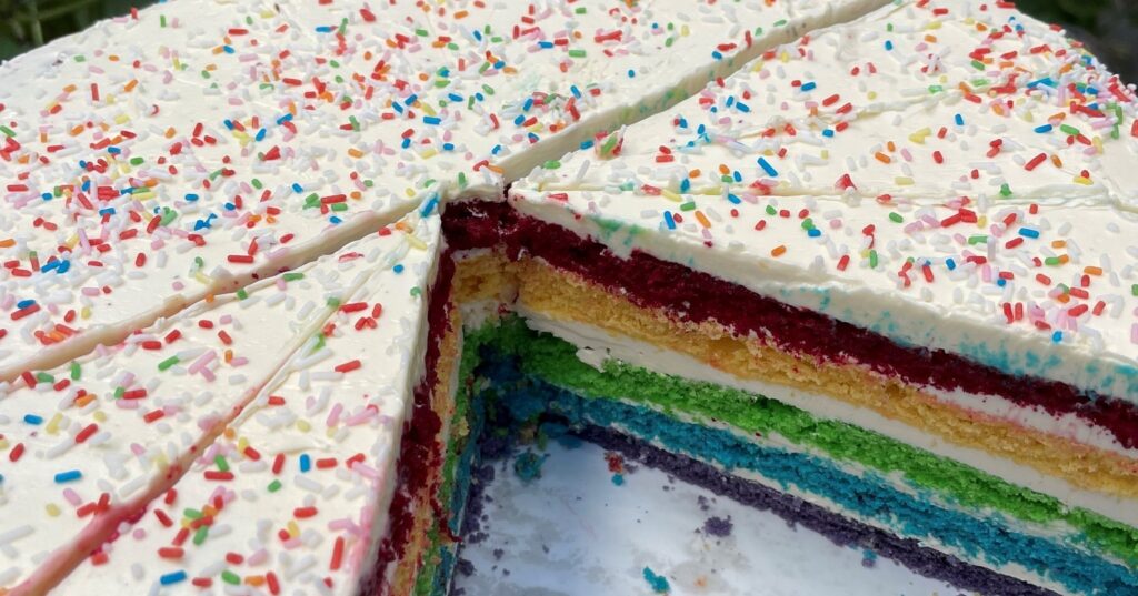 Regenbogentorte