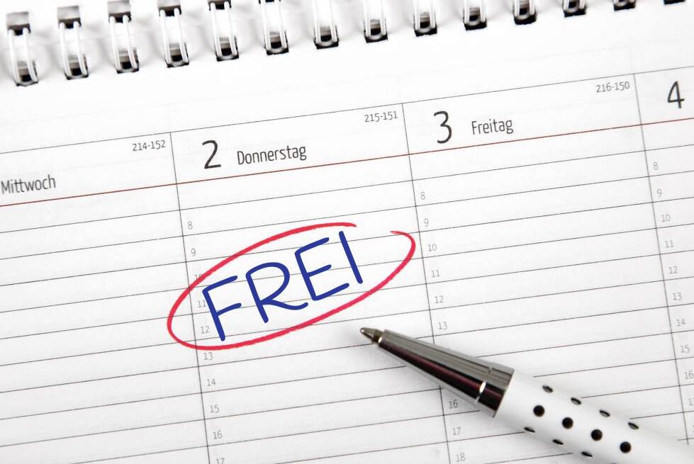 freier Donnerstag im Kalender
