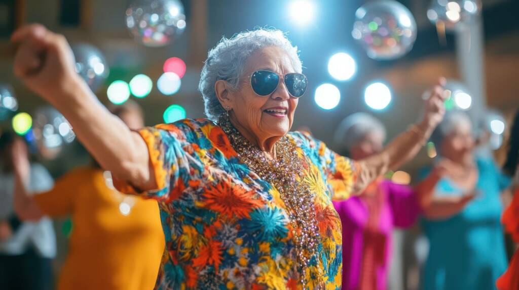 Seniorin tanzt in Disco